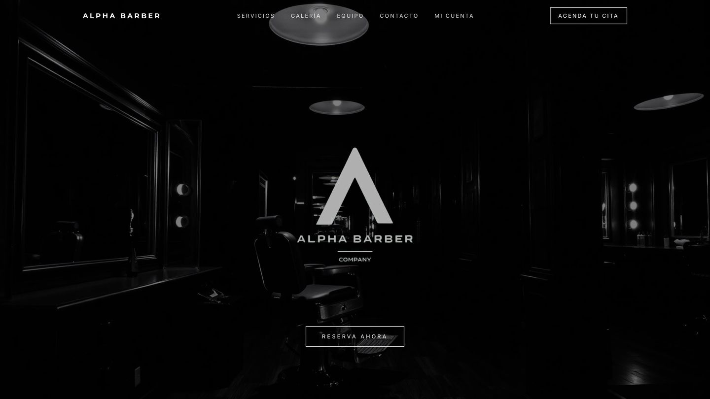 Sitio web de Alpha Barber desarrollado por ADM