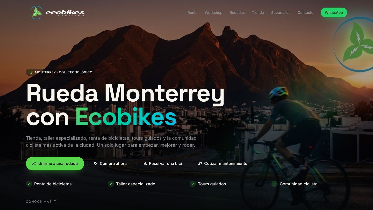 Sitio web de Ecobikes desarrollado por ADM